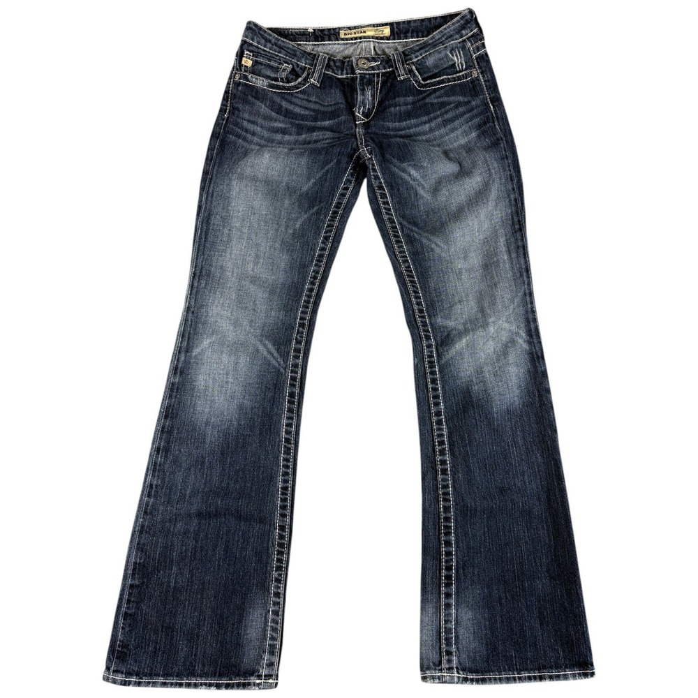 Big Star Remy Jeans Womens 28R Blue Lowrise Bootcut Vintage Faded Western Cowboy